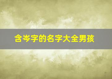 含岑字的名字大全男孩