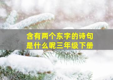 含有两个东字的诗句是什么呢三年级下册