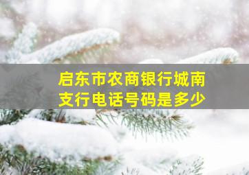 启东市农商银行城南支行电话号码是多少