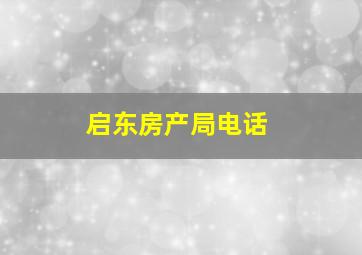 启东房产局电话