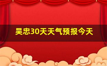 吴忠30天天气预报今天