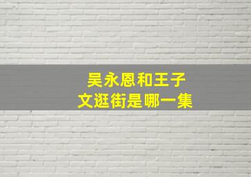 吴永恩和王子文逛街是哪一集