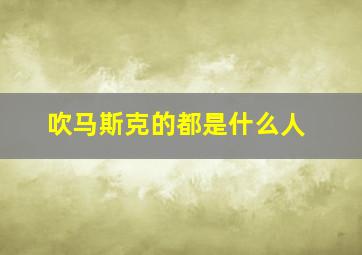 吹马斯克的都是什么人