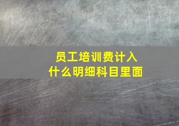 员工培训费计入什么明细科目里面