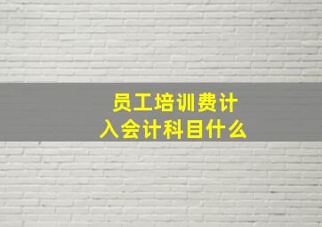 员工培训费计入会计科目什么