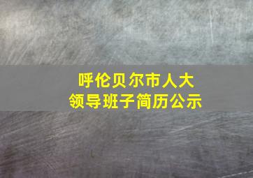 呼伦贝尔市人大领导班子简历公示