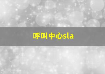 呼叫中心sla