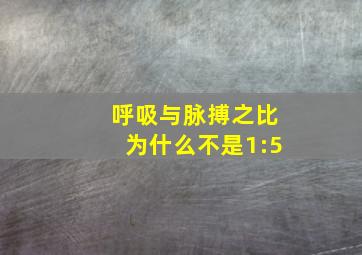 呼吸与脉搏之比为什么不是1:5