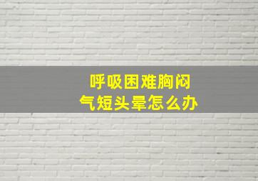 呼吸困难胸闷气短头晕怎么办