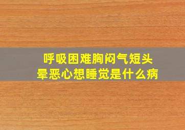 呼吸困难胸闷气短头晕恶心想睡觉是什么病