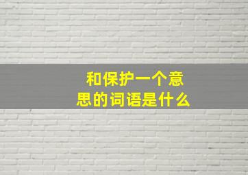 和保护一个意思的词语是什么