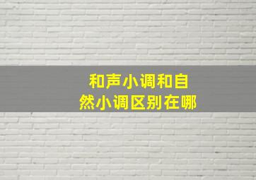 和声小调和自然小调区别在哪