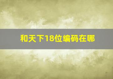 和天下18位编码在哪