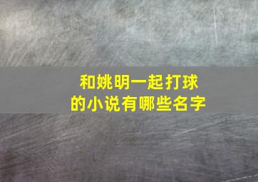 和姚明一起打球的小说有哪些名字