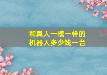 和真人一模一样的机器人多少钱一台