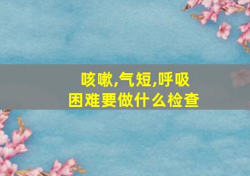 咳嗽,气短,呼吸困难要做什么检查