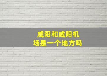 咸阳和咸阳机场是一个地方吗