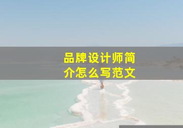 品牌设计师简介怎么写范文