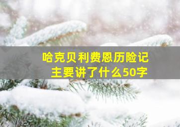 哈克贝利费恩历险记主要讲了什么50字