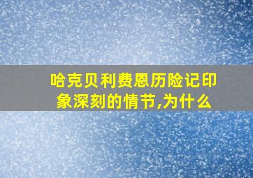 哈克贝利费恩历险记印象深刻的情节,为什么