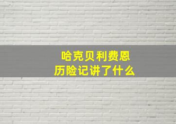 哈克贝利费恩历险记讲了什么