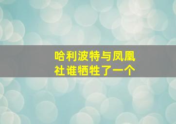 哈利波特与凤凰社谁牺牲了一个