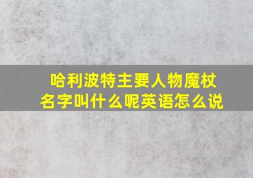 哈利波特主要人物魔杖名字叫什么呢英语怎么说