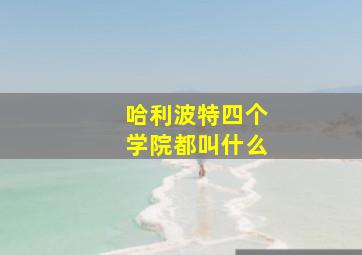 哈利波特四个学院都叫什么