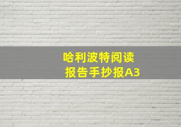 哈利波特阅读报告手抄报A3