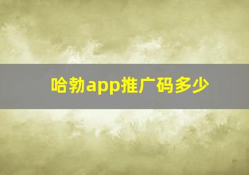 哈勃app推广码多少