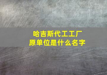 哈吉斯代工工厂原单位是什么名字