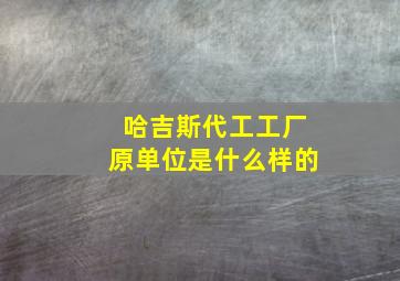 哈吉斯代工工厂原单位是什么样的