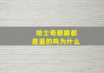 哈士奇眼睛都是蓝的吗为什么