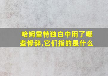 哈姆雷特独白中用了哪些修辞,它们指的是什么