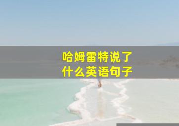 哈姆雷特说了什么英语句子