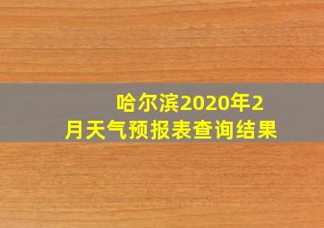 哈尔滨2020年2月天气预报表查询结果