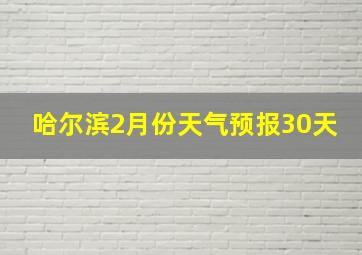 哈尔滨2月份天气预报30天