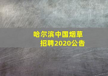 哈尔滨中国烟草招聘2020公告