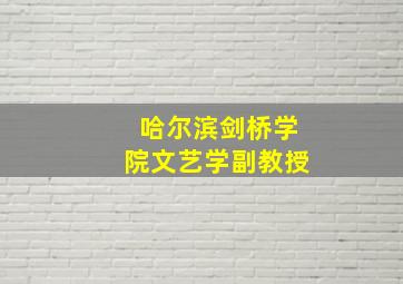 哈尔滨剑桥学院文艺学副教授