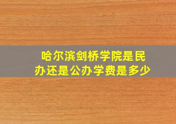 哈尔滨剑桥学院是民办还是公办学费是多少