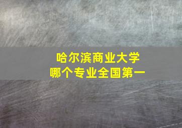 哈尔滨商业大学哪个专业全国第一