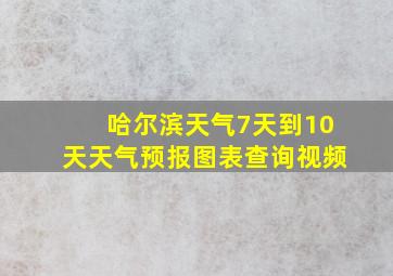 哈尔滨天气7天到10天天气预报图表查询视频