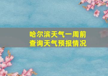 哈尔滨天气一周前查询天气预报情况