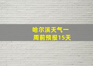 哈尔滨天气一周前预报15天