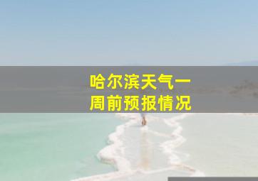 哈尔滨天气一周前预报情况