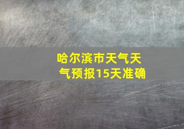 哈尔滨市天气天气预报15天准确