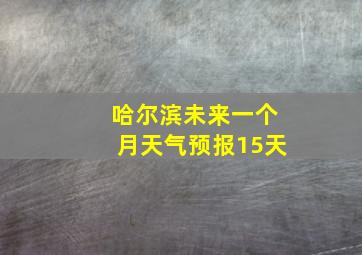 哈尔滨未来一个月天气预报15天