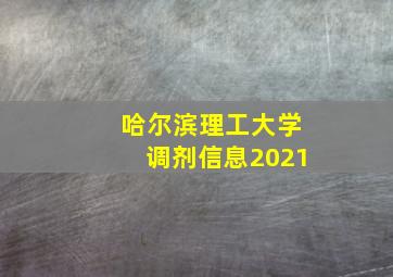 哈尔滨理工大学调剂信息2021