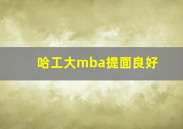 哈工大mba提面良好