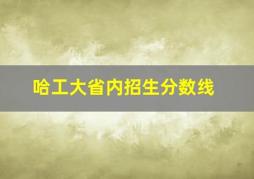 哈工大省内招生分数线